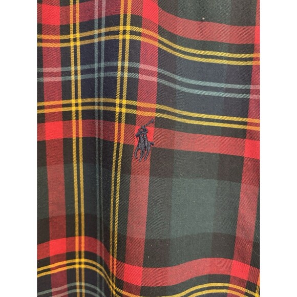 POLO RALPH LAUREN Plaid Checkered Button Down Shirt XXL RED BLUE GREEN PONY - Picture 5 of 9